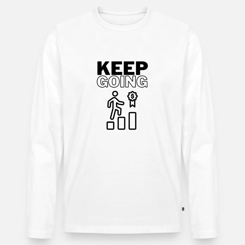 Keep Going - Männer Premium Bio Langarmshirt - Weiß