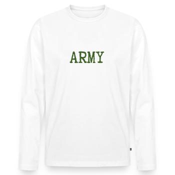 Vintage USA Army Militär Grün Süße US Retro - Männer Premium Bio Langarmshirt - Weiß - Vorne - Nico (187cm)