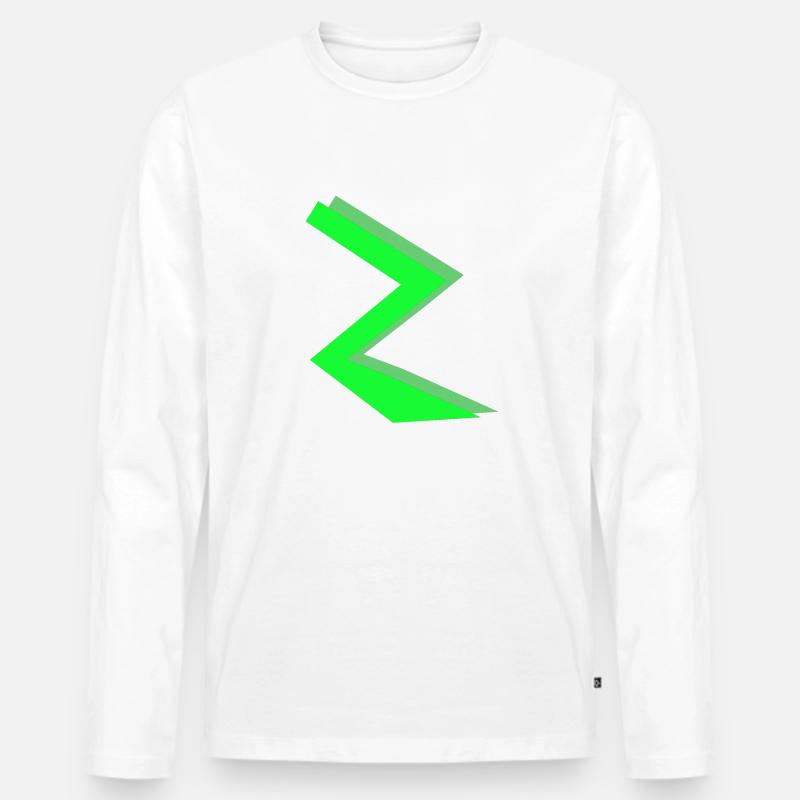 ZickZack1 - Männer Premium Bio Langarmshirt - Weiß