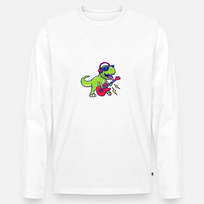 Dinosaur makes everything Possible - Männer Premium Bio Langarmshirt - Weiß
