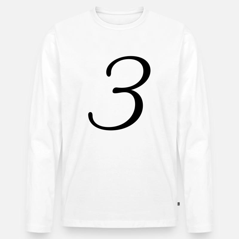 3 - Männer Premium Bio Langarmshirt - Weiß