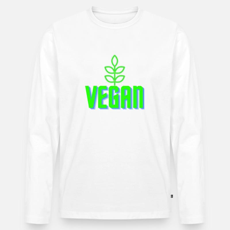 Vegan - Männer Premium Bio Langarmshirt - Weiß