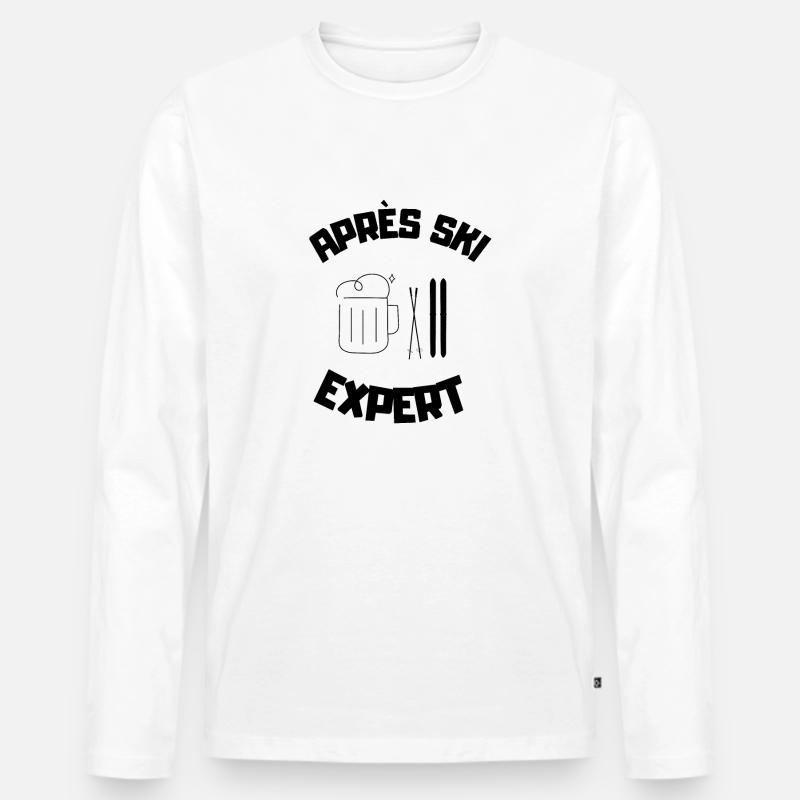 Après Ski Expert - Männer Premium Bio Langarmshirt - Weiß