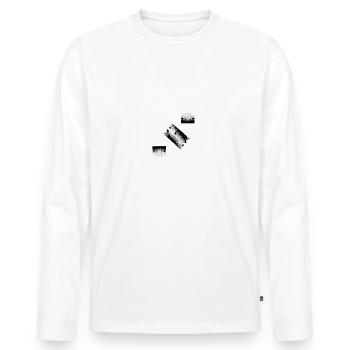 S Drôle De Détresse Vintage Tendance Esthétique Humour - T-shirt manches longues Premium bio Homme - blanc - Devant - Nico (187cm)