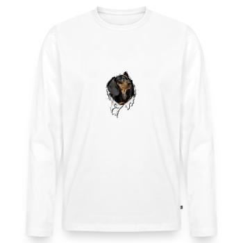 Mein Dackel Ist Perfekt Für Alle Hundebesitzer - Männer Premium Bio Langarmshirt - Weiß - Vorne - Nico (187cm)