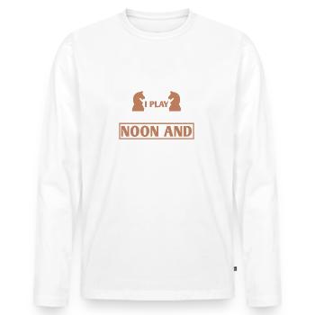 Ich spiele Morning Noon und Knight - Männer Premium Bio Langarmshirt - Weiß - Vorne - Nico (187cm)