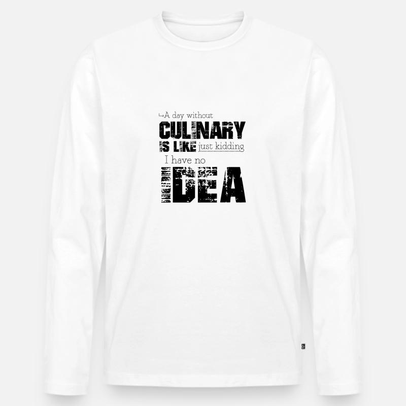 Kulinarisch - Männer Premium Bio Langarmshirt - Weiß