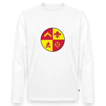 scout , scouting , scoutisme , guide - T-shirt manches longues Premium bio Homme - blanc - Devant - Nico (187cm)