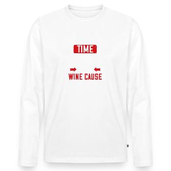 Time, motion and wine cause sleep - Men's Premium Organic Long Sleeve Shirt - white - Front - Nico (187cm)