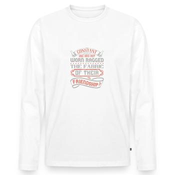 L’utilisation constante n’avait pas porté le tissu en lambeaux de - T-shirt manches longues Premium bio Homme - blanc - Devant - Nico (187cm)