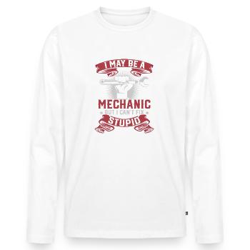Mechanic - Men's Premium Organic Long Sleeve Shirt - white - Front - Nico (187cm)