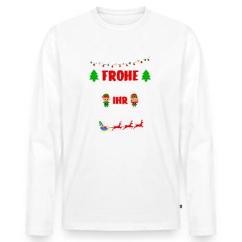 Frohe Arschnachten Ihr Weinlöcher - Männer Premium Bio Langarmshirt - Weiß - Vorne - Nico (187cm)