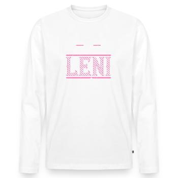Leni Geschenkidee Geschenk Geburtstag - Männer Premium Bio Langarmshirt - Weiß - Vorne - Nico (187cm)