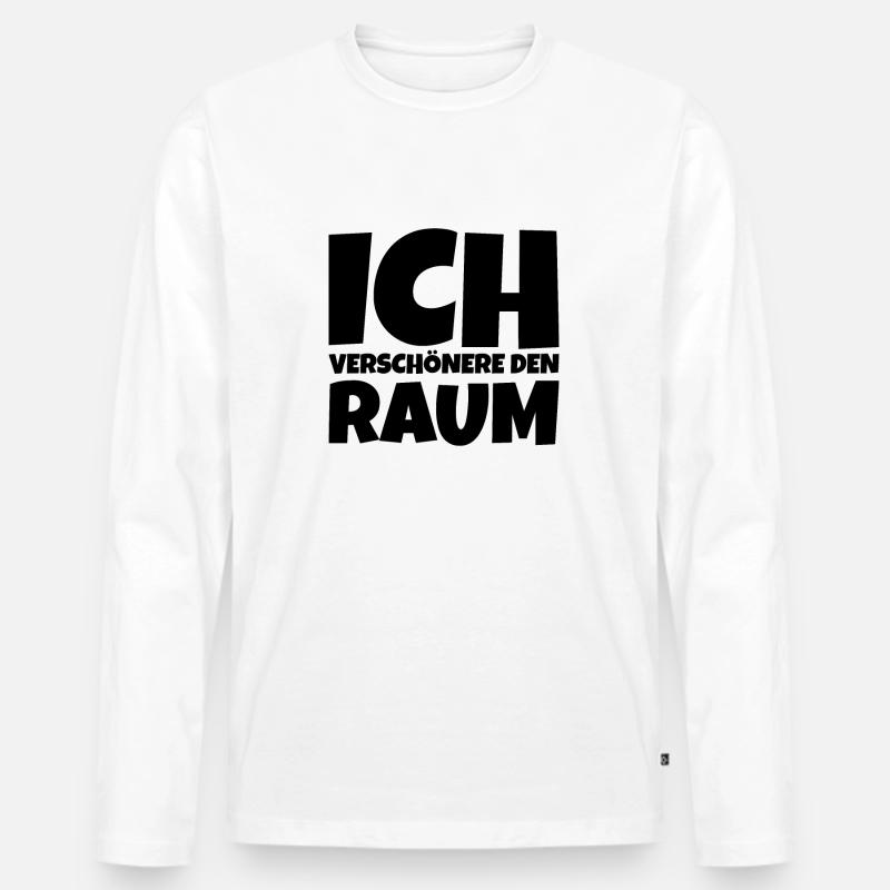 Ich verschönere den Raum - Männer Premium Bio Langarmshirt - Weiß