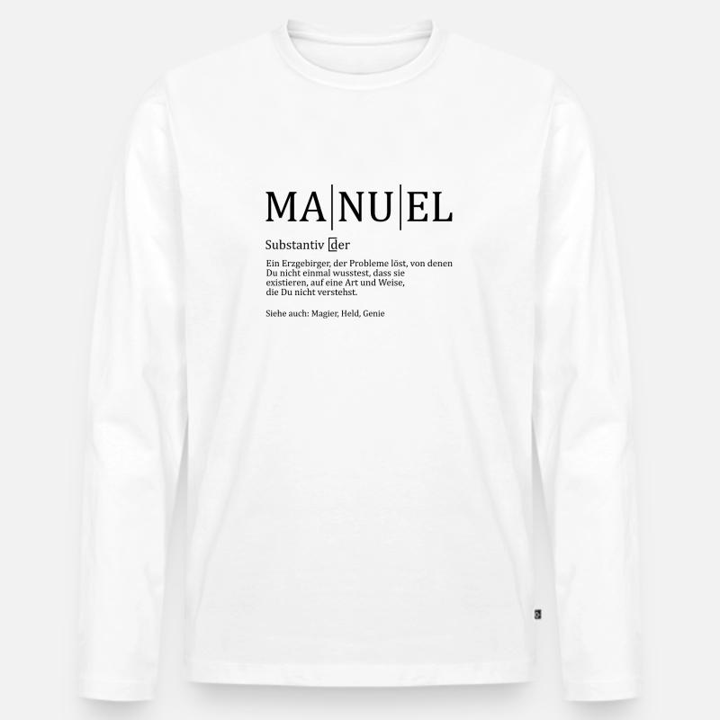 Erzgebirge Manuel - Männer Premium Bio Langarmshirt - Weiß