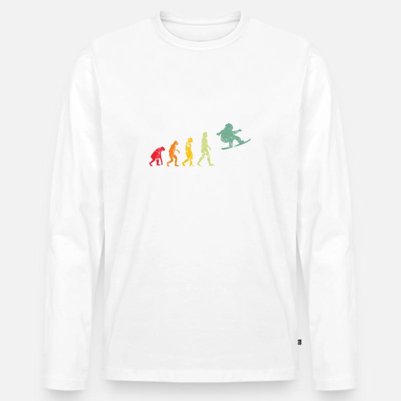EVOLUTION SNOWBOARD - Männer Premium Bio Langarmshirt - Weiß