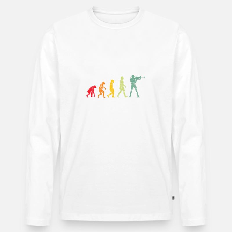 EVOLUTION BIATHLON - Männer Premium Bio Langarmshirt - Weiß