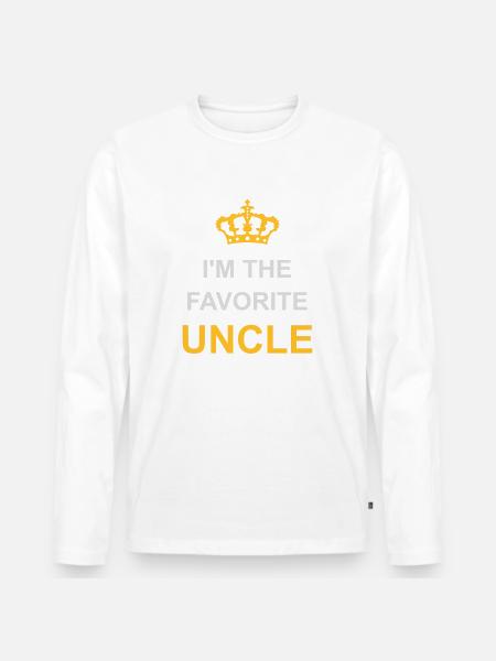 at The Favorite Uncle - Men's Premium Organic Long Sleeve Shirt - white