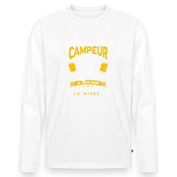 Je Suis Un Campeur Magicien - T-shirt manches longues Premium bio Homme - blanc - Devant - Nico (187cm)
