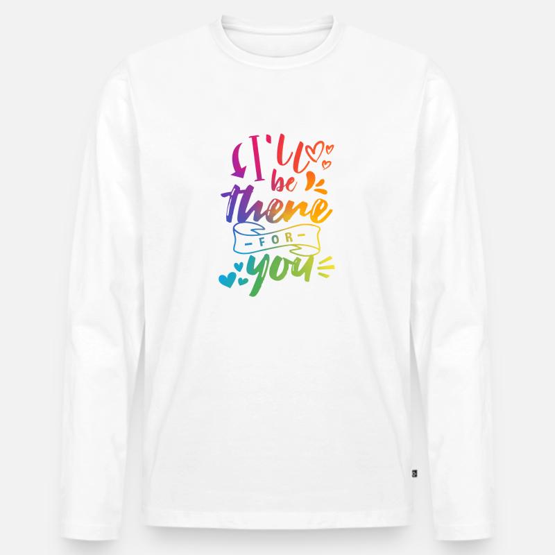 LGBT Herz Regenbogenfarbe - Männer Premium Bio Langarmshirt - Weiß