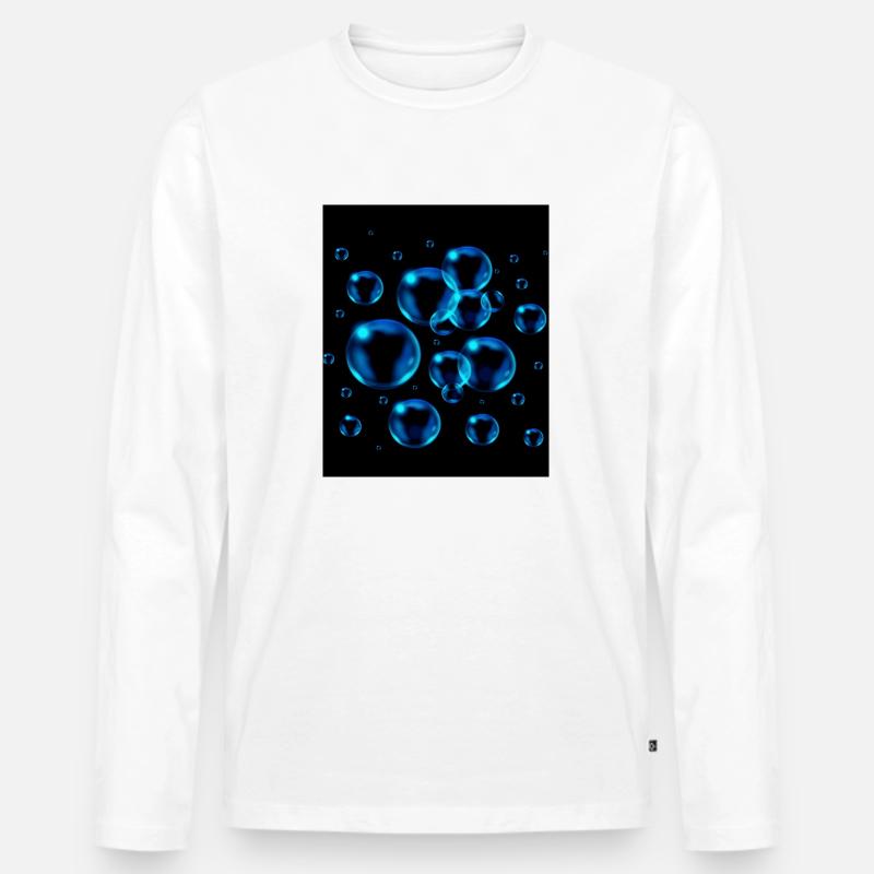 Design mit Steinpunkten - Männer Premium Bio Langarmshirt - Weiß