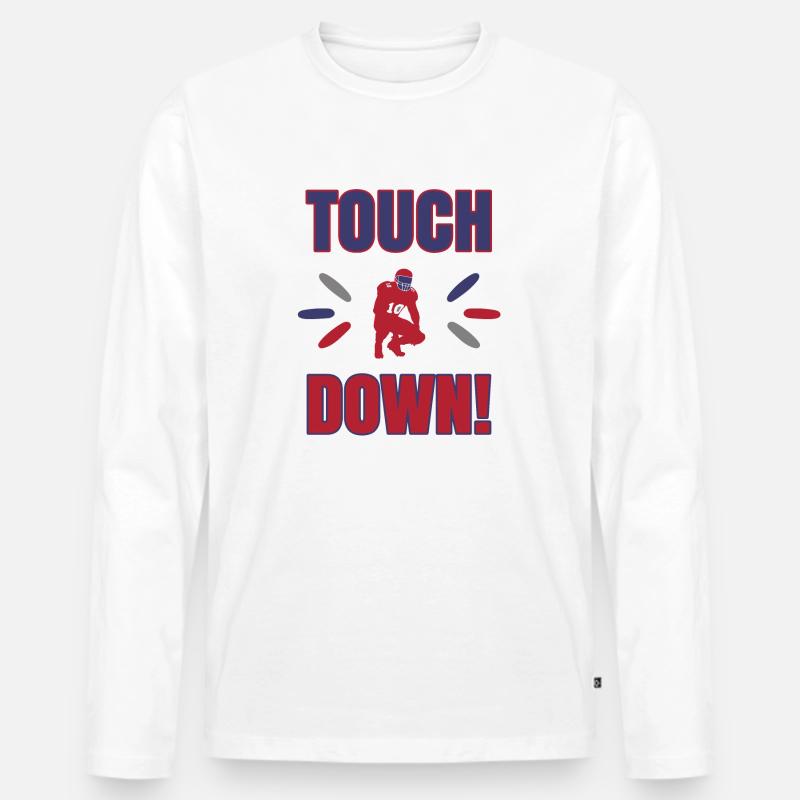FoundLux New Design, TOUCH DOWN! - Männer Premium Bio Langarmshirt - Weiß