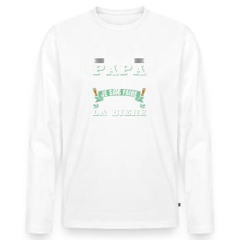 Fête Des Père Cadeau | Je Suis Un Papa Magicien - T-shirt manches longues Premium bio Homme - blanc - Devant - Nico (187cm)