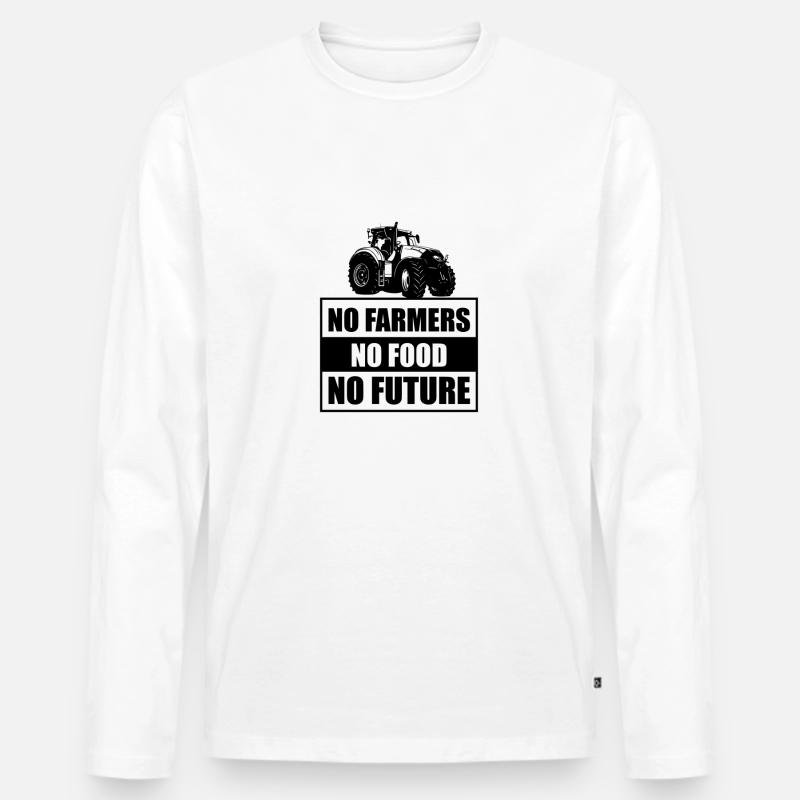 Landwirt Bauer Farmer - Männer Premium Bio Langarmshirt - Weiß