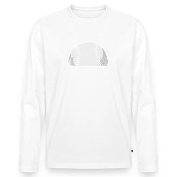 Drôle de joueur de baseball papa - T-shirt manches longues Premium bio Homme - blanc - Devant - Nico (187cm)