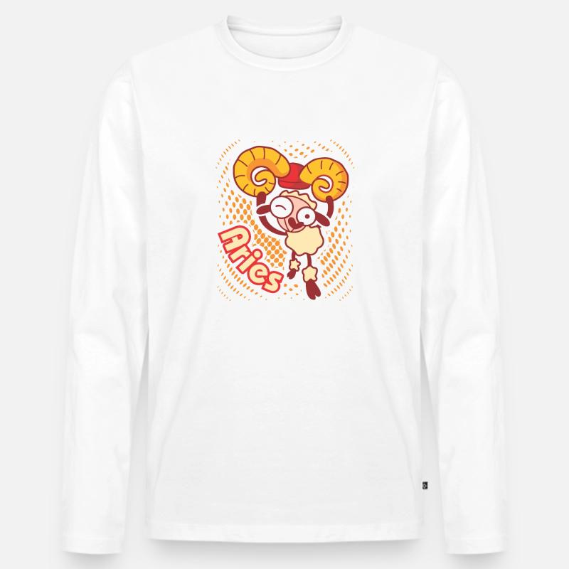 Widder, Aries zodiac sign - Männer Premium Bio Langarmshirt - Weiß
