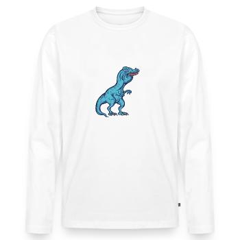 Rut au lieu de Ruth chemise drôle Trex mème overbite - T-shirt manches longues Premium bio Homme - blanc - Devant - Nico (187cm)
