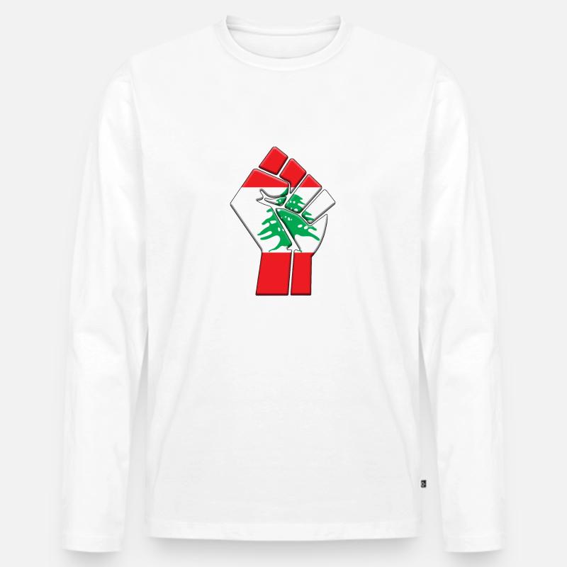 Libanon Flagge Libanon Country Pride Native - Männer Premium Bio Langarmshirt - Weiß