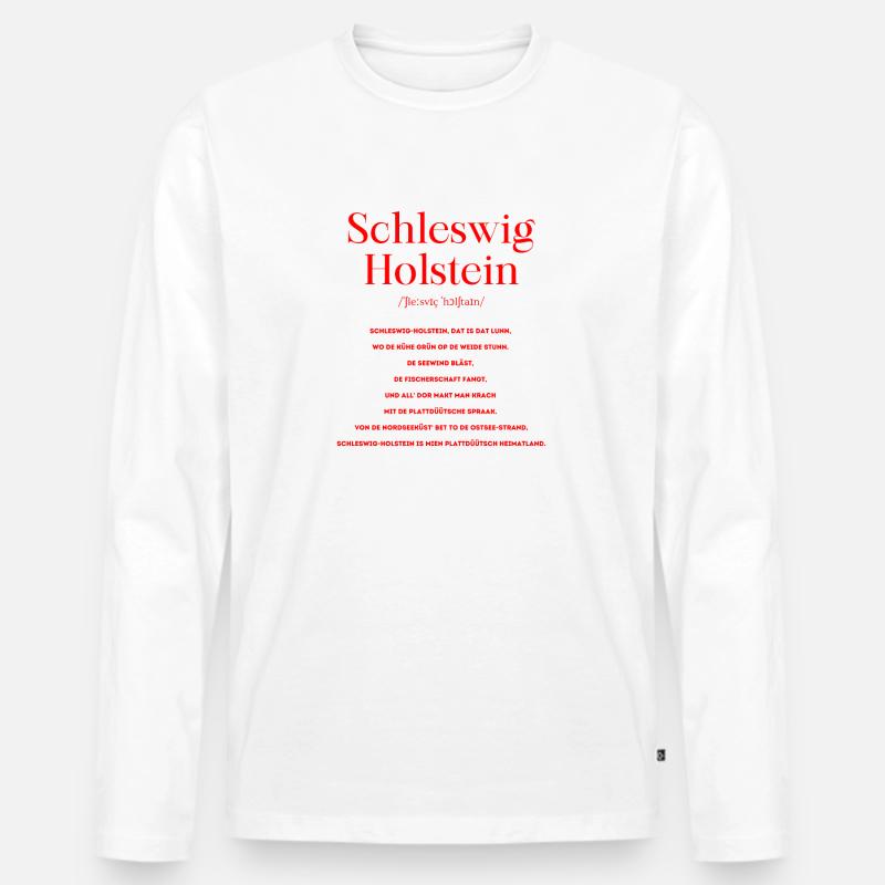 Schleswig Holstein Definition Plattdeutsch - Männer Premium Bio Langarmshirt - Weiß