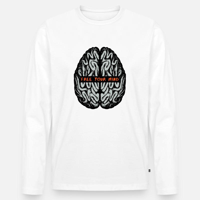Free your mind! - Männer Premium Bio Langarmshirt - Weiß