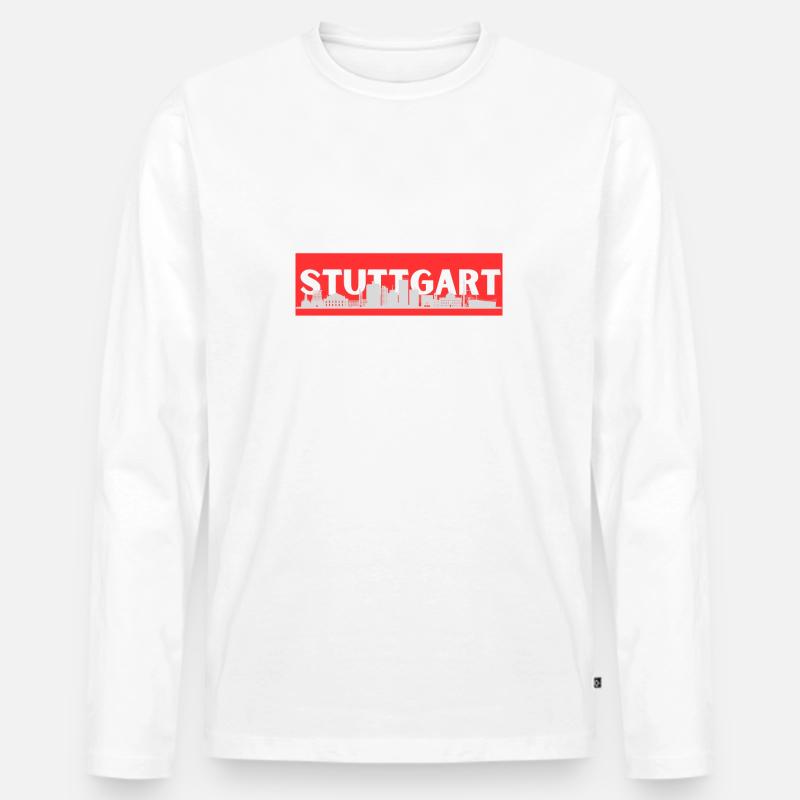 Stuttgart 1 - Männer Premium Bio Langarmshirt - Weiß