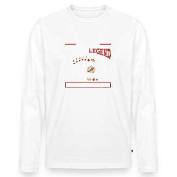 Euchre Legend Card Game Euchre Player Poker Euchre - Men's Premium Organic Long Sleeve Shirt - white - Front - Nico (187cm)