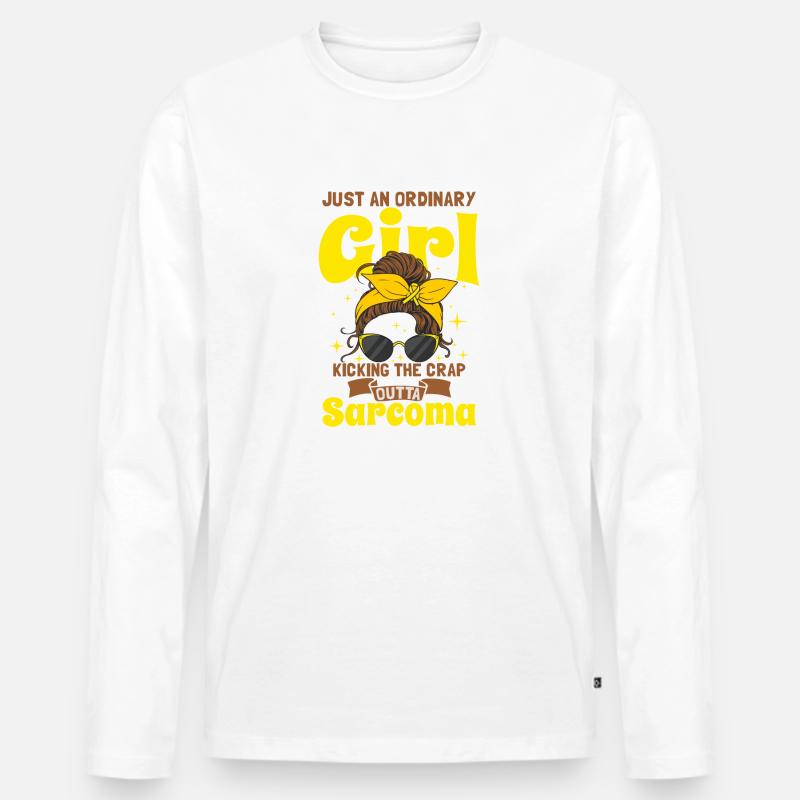 Sarkom-Bewusstseins-Mädchen - Männer Premium Bio Langarmshirt - Weiß