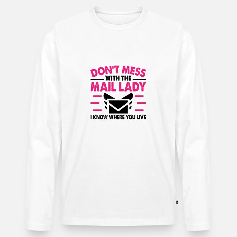 Postbote Postbotin Post Briefträger - Männer Premium Bio Langarmshirt - Weiß