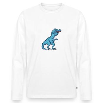 Lotar Meme T-Rex Dinosaurier Lothar Namens - Männer Premium Bio Langarmshirt - Weiß - Vorne - Nico (187cm)
