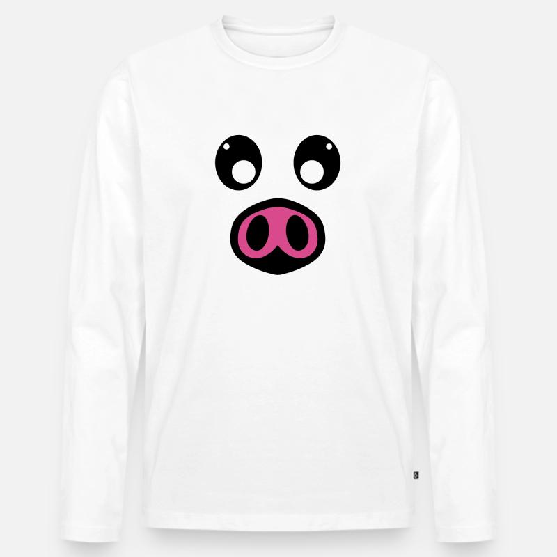 Schwein Kostüm - Männer Premium Bio Langarmshirt - Weiß