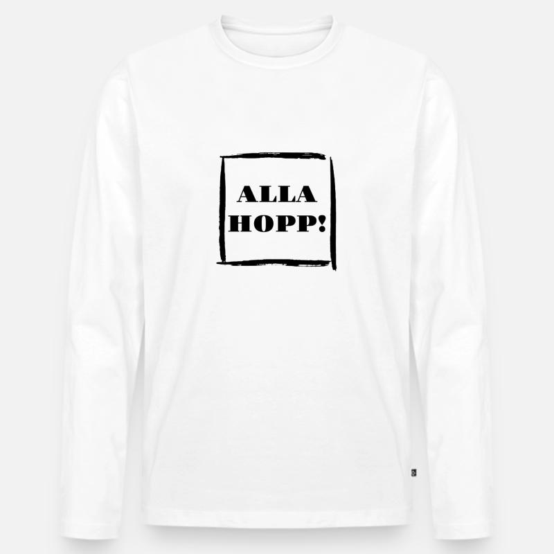 Alla Hopp - Männer Premium Bio Langarmshirt - Weiß