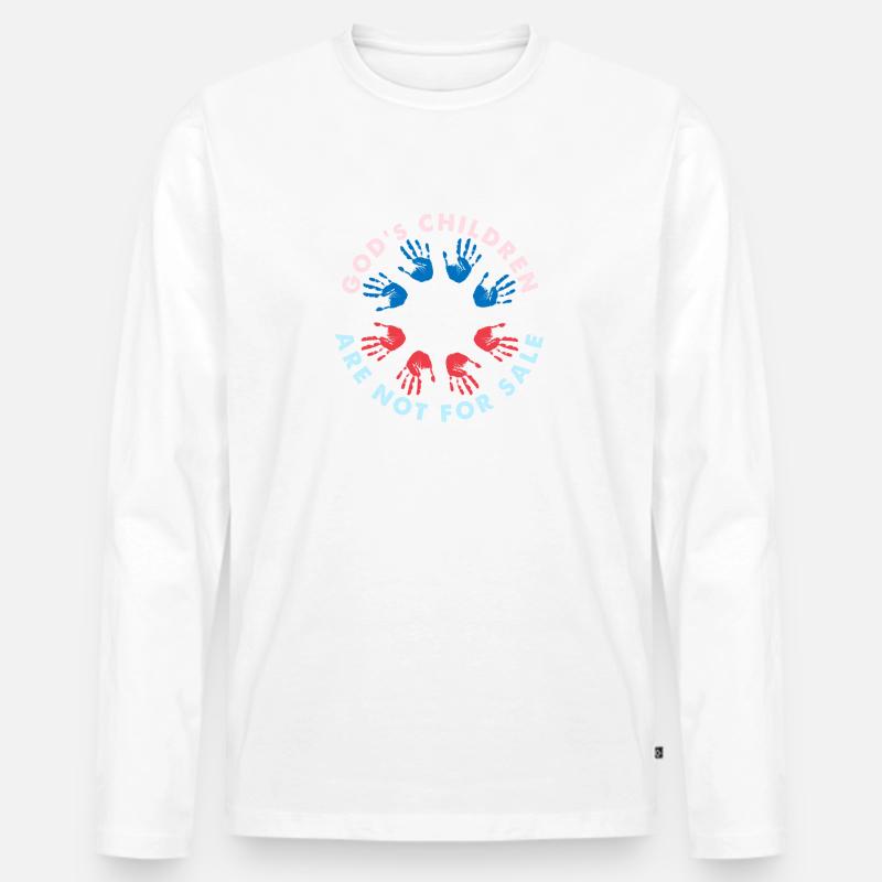 Gottes Kinder sind nicht käuflich - Männer Premium Bio Langarmshirt - Weiß