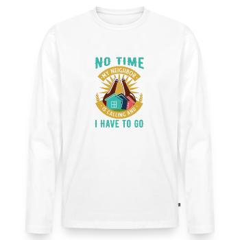 My Neighbor Is Calling And I Must Go - Men's Premium Organic Long Sleeve Shirt - white - Front - Nico (187cm)