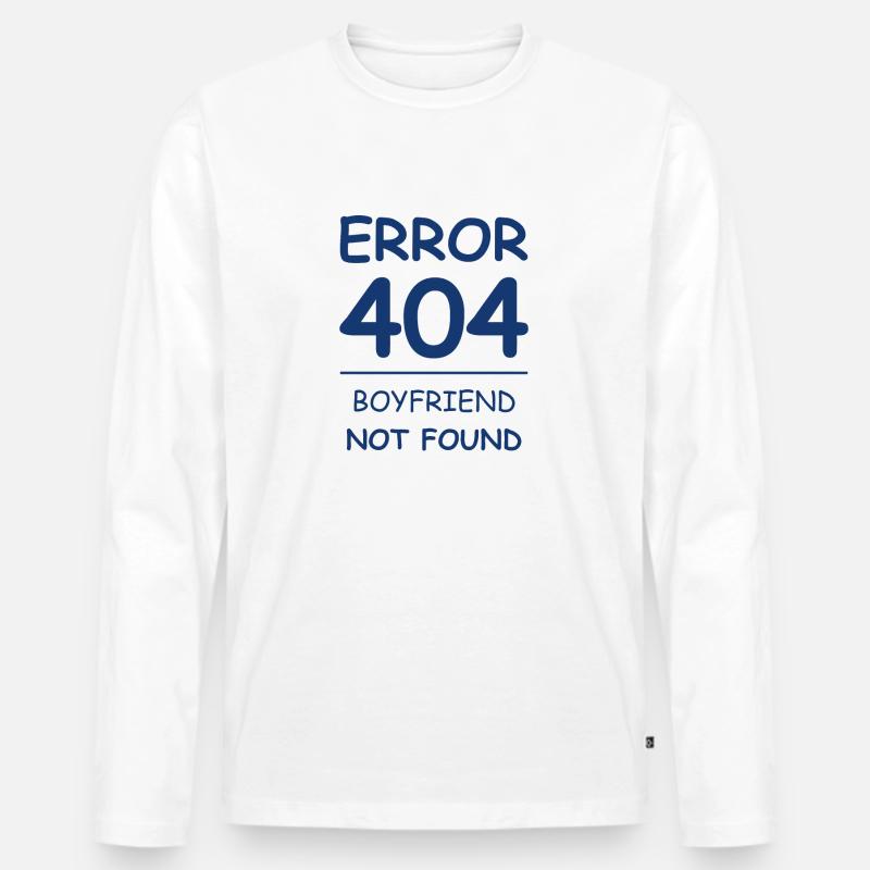 Freund nicht gefunden Fehler 404 - Männer Premium Bio Langarmshirt - Weiß