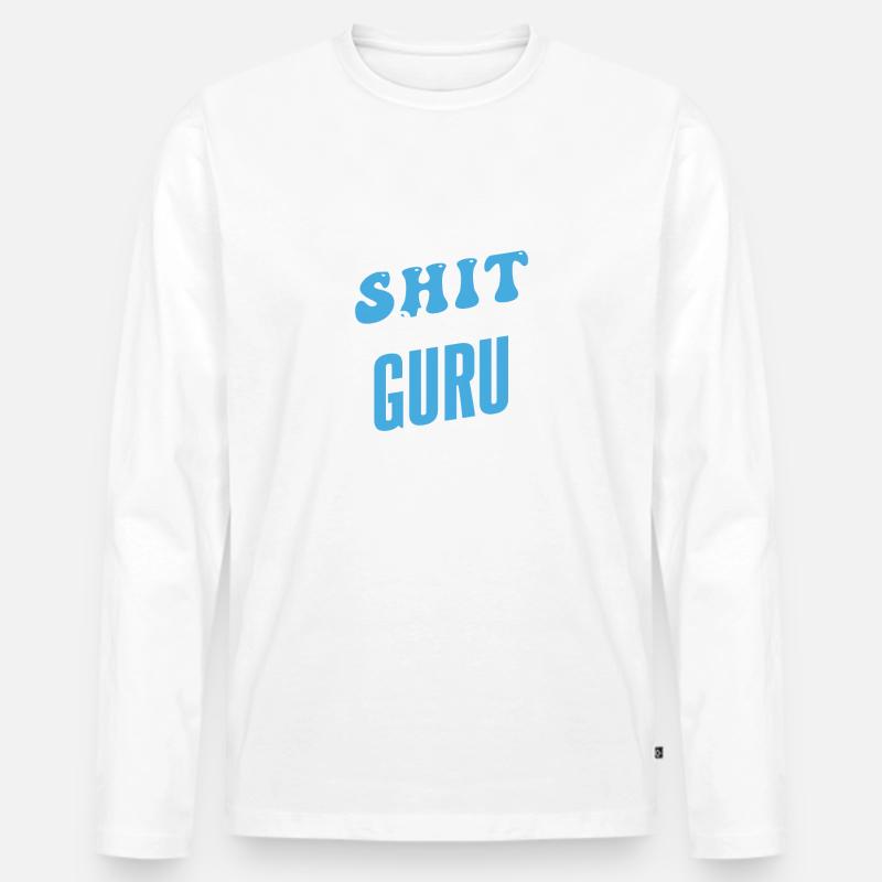 Scheiße-Show-Guru - Männer Premium Bio Langarmshirt - Weiß