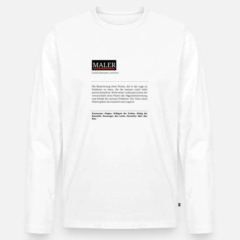 Definition Maler - Männer Premium Bio Langarmshirt - Weiß