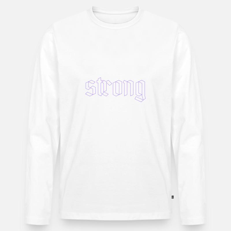 Stärke - Männer Premium Bio Langarmshirt - Weiß
