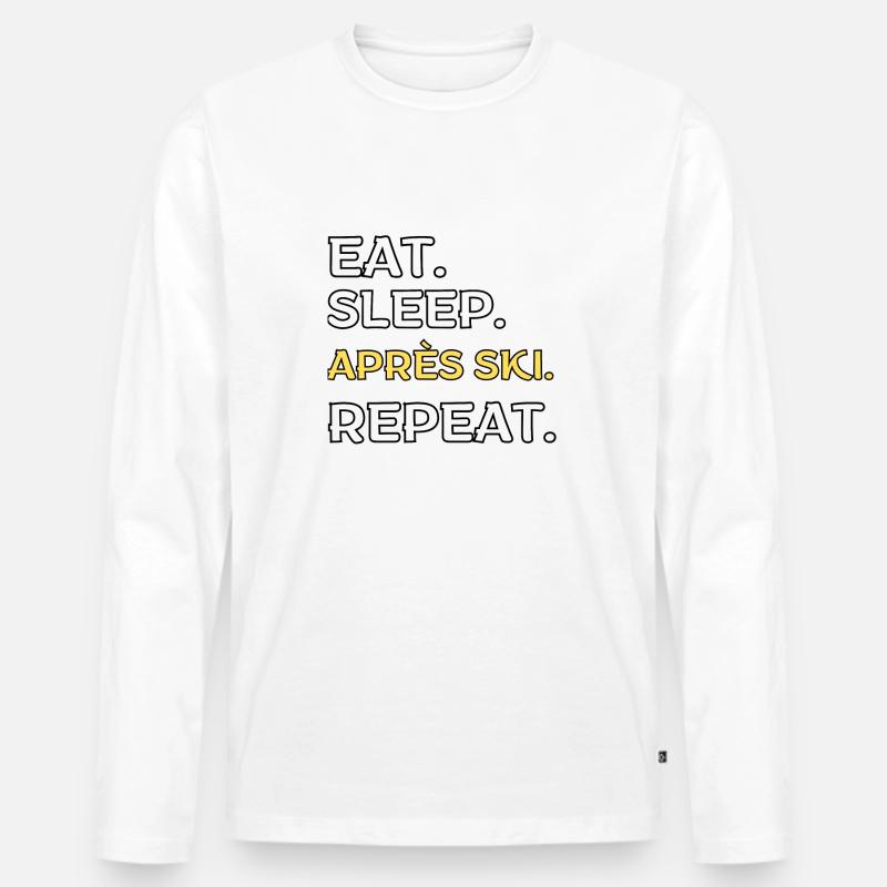 Aprés Ski - Männer Premium Bio Langarmshirt - Weiß