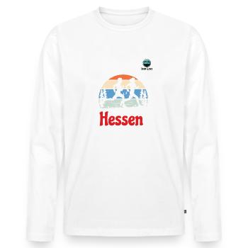 Iron Lake Challenge Hessen D1 - Männer Premium Bio Langarmshirt - Weiß - Vorne - Nico (187cm)