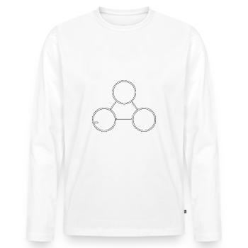 Triangle des chats Cadeau amusant pour les - T-shirt manches longues Premium bio Homme - blanc - Devant - Nico (187cm)